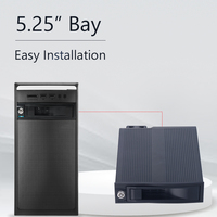 Carcasa Móvil para Disco Duro SATA 3.0 de 3.5 Pulgadas, Sin Bandeja, Intercambiable en Caliente, de Aluminio, para Bahía de Unidad de 5.25 Pulgadas, Capacidad de 2 TB