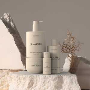 Ensemble de flacons et pots en plastique gris mat de luxe 250ml 500ml 250g pour shampoing, après-shampoing, savon liquide, <span class=keywords><strong>gel</strong></span> capillaire et gommage corporel - Product Image 3