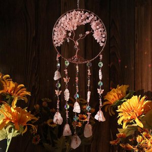 Cristal Agate Film Vent Carillon Vie Arbre Rêve Net Pendentif pour Salon Graduation Cadeau Pierre Thème Décoration - Product Image 3