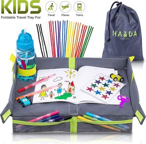 <span class=keywords><strong>Plateau</strong></span> d'activités léger et portable pour enfants, organiseur d'art et de collations pour siège auto avec double sac de rangement - Product Image 2