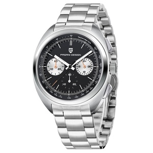 Montre chronographe de luxe pour homme PAGANI Design, style rétro sport, acier inoxydable, cadran panda 2024, quartz, verre saphir, 10 bars d'étanchéité - Product Image 1