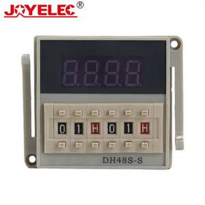 Digitale Led Programmeerbare Timer Relais Schakelaar DH48S-S 0.1S-99H Socket Met Base DC12V DC24V AC220V Herhalingscyclus timer