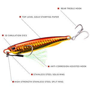 Señuelos de pesca luminosos de plomo con placa de hierro para agua salada, tipo Jig, de alto impacto - Product Image 3