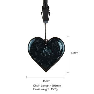 Colgante de energía de <span class=keywords><strong>iones</strong></span> <span class=keywords><strong>negativos</strong></span> con forma de corazón personalizado ECAMAZ 1200-1600, collar con cordón de silicona antirradiación - Product Image 6