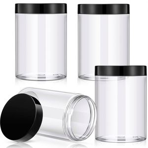 Bocaux pour aliments pour bébés en PET de 120 ml, 250 ml, 500 ml, 800 ml, 1000 ml, plastique écologique avec couvercle noir, qualité alimentaire - Product Image 1