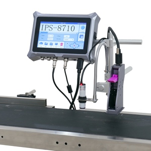 IPS-8710 1 Tot 2 Koppen Online Inkjet Codeermachine Automatische Batch Coder Inkjet Printer Vervaldatum Fles Kartonnen Doos Tij