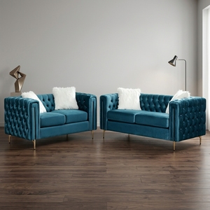 Juego de Sofás Acolchados de Terciopelo Ecológico, Diseño Europeo Moderno, Duradero, Cómodo, Hecho a Mano, Marca OEM para Sala de Estar - Product Image 5