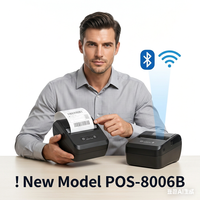 8006 80mm Max Paper Roll 3 Inci Printer Thermal POS Portabel Pembuat Struk Mesin Nirkabel Antarmuka USB 203dpi 50mm/s
