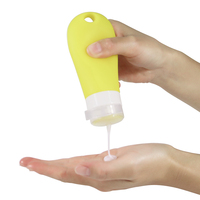 Mini gancho de silicona para desinfectante de manos botella exprimible vacío tamaño de viaje accesorios loción champú contenedor botella con mosquetón