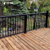 Schwarz pulver beschichteter Aluminium zaun Balkon/Treppen zaun Handlauf