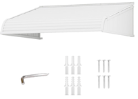 Auvent de fenêtre 48" L x 40" P avec 2 ailes latérales, cadre en aluminium avec panneaux en PVC résistants aux chocs