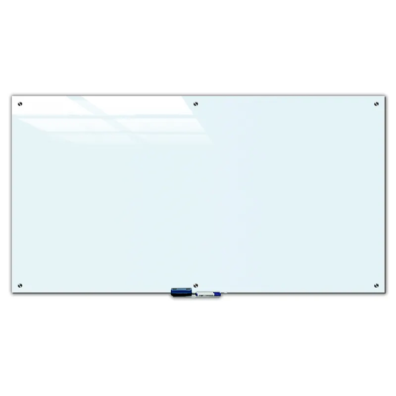 Pizarra blanca templada sin marco personalizada pizarra de vidrio magnético de borrado en seco para oficina en el aula
