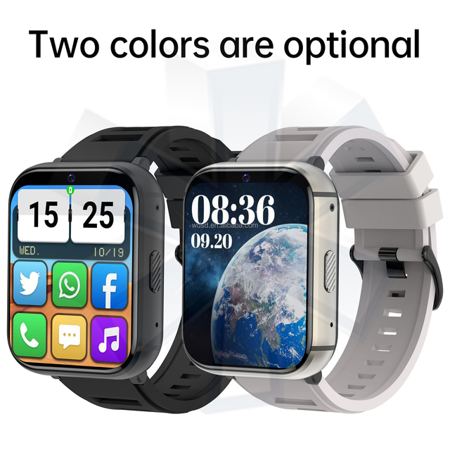 4G GPS Navigation Smart Watch Full Screen Mini Phone with Fitness Android Music Radio & Camera Waterproof Metal OEM Black