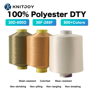 Venta al por mayor más vendida Dope teñido de elasticidad media-baja hilo texturizado 100% poliéster DTY calcetines tejer bordado tejido - Product Image 2