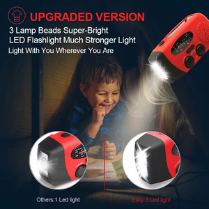 Khẩn Cấp <span class=keywords><strong>Hand</strong></span> <span class=keywords><strong>Crank</strong></span> Đài Phát Thanh Với LED Đèn Pin AM/FM Xách Tay Thời Tiết Đài Phát Thanh Với 2000MAh USB Sạc Năng Lượng Mặt Trời Đài Phát Thanh Khẩn Cấp - Product Image 2