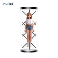 Vitrina Holográfica 3D de 360 Grados con Ventilador, Cilindro, IA y Humano Digital para Marketing en Tiendas y Publicidad Minorista