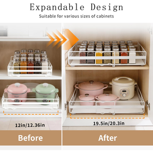 Organisateur de placard multi-usages sans perçage, robuste, coulissant et extensible pour armoires de cuisine - Product Image 4