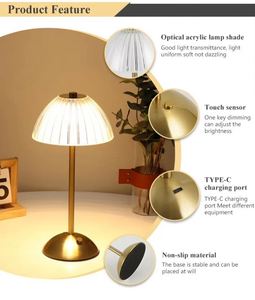 โคมไฟตั้งโต๊ะ LED สไตล์นอร์ดิกสมัยใหม่ ควบคุมด้วยระบบสัมผัส ไร้สาย ชาร์จไฟได้ ถนอมสายตา เป็นมิตรกับสิ่งแวดล้อม เหมาะสำหรับร้านอาหารและโรงแรม - Product Image 5
