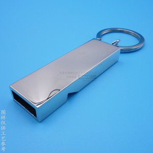 Llavero de Metal con Silbato, Aleación de Zinc, Rectangular, Impresión UV, Níquel Brillante, Personalización Bajo Demanda - Product Image 3