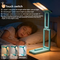 Nouvelle lampe de table tactile pliable avec batterie au lithium intégrée, trois températures de couleur, CRI 95 élevé, portable pour les études des étudiants