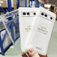 Coque de téléphone transparente en TPU de 2 mm pour Google Pixel 9Pro XL 9 8pro 10A 9A 8A 8 7 6, protection souple transparente, pare-chocs pour téléphone portable