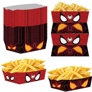 ถาดกระดาษลายสไปเดอร์แมนสำหรับใส่อาหาร ขนม กล่องขนมขบเคี้ยว กล่องเฟรนช์ฟรายส์ อุปกรณ์จัดงานวันเกิดเด็ก ของชำร่วยงานเลี้ยงฉลองทารก กล่องของขวัญ - Product Image 4