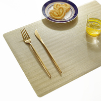 Set de table rectangulaire européen en PVC, couleur unie texturée, isolant thermique, pour cuisine et salle à manger