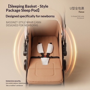 Poussette bébé en métal pliable légère avec siège réversible inclinable portable pour bébés de 0 à 6 mois - Product Image 3