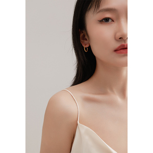 <span class=keywords><strong>Xlove</strong></span> Chris mode C forme géométrique texturé boucles d'oreilles créoles minimaliste artisanal Texture cercle Huggie boucles d'oreilles créoles - Product Image 6