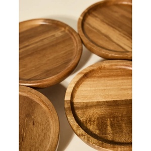 Homex | Plateau en bois de style campagnard, piédestal en bois rustique, rehausseur décoratif en bois - Product Image 4