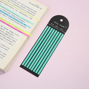 Blocs-notes adhésifs fluorescents colorés, étiquettes fines élégantes, bloc-notes semi-transparent en papier PET, papeterie - Product Image 4