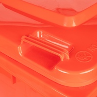 Poubelle en plastique debout de 240 L, poubelle de rue de parc extérieur avec roues, poubelle à déchets