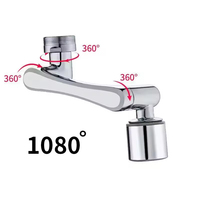Robinet de cuisine multifonctionnel en plastique avec bras robotique pivotant à 1080 degrés, extension de robinet pour évier de cuisine 1080. Robinet de cuisine