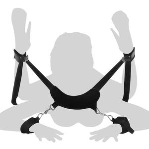Menottes pour femmes, attaches pour le cou et les chevilles, jouet SM étanche pour jeu ouvert des jambes, dispositifs de bondage, sangles de soumission pour lit, jeux pour adultes, produits sexuels - Product Image 1