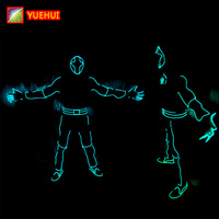 Vêtements à lumière LED pour hommes avec cœur rouge Costumes à capuche lumineux pour Halloween Costumes de danse et de spectacle de talents à la mode