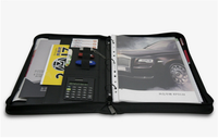 ModernQiu Portable personnalisé A4 taille en cuir PU reprendre Interview Padfolio avec 3 reliure à anneaux