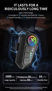 Y10 xe máy Mũ bảo hiểm Tai nghe <span class=keywords><strong>Bluetooth</strong></span> không thấm nước xe máy Tai nghe cho tất cả các Mũ bảo hiểm với tiếng ồn hủy bỏ - Product Image 5