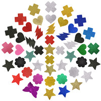 Cache-tétons jetables sexy en forme de croix pour femme, autocollants brillants multicolores – Nouveauté du fabricant