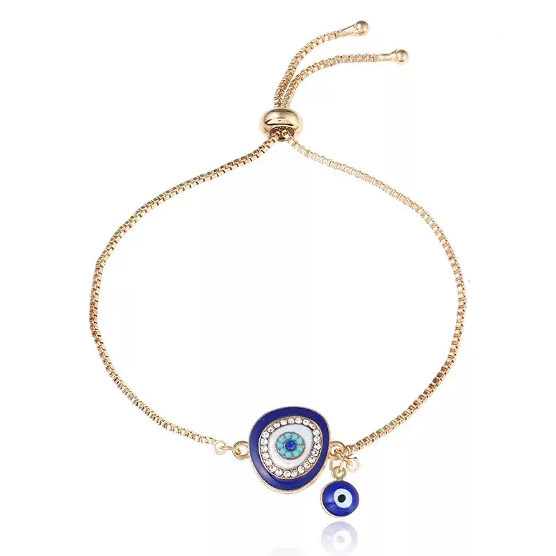Turkse Talisman Sieraden Dainty Gold Amulet Evil Blue Eye Armband