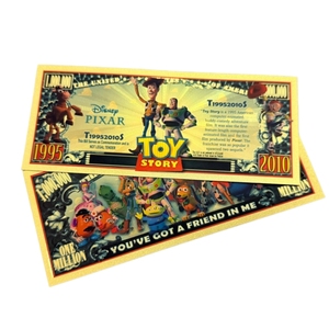 Billetes <span class=keywords><strong>de</strong></span> Anime <span class=keywords><strong>de</strong></span> Toy Story Modelo 2026, Nuevos Billetes <span class=keywords><strong>de</strong></span> Juguete Americanos Bañados en Oro <span class=keywords><strong>de</strong></span> 24K para Regalos - Product Image 2