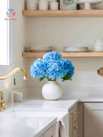 35cm Realistische Kunstmatige Hortensia Bloem Enkel Steel Stof Zijde Hortensia voor Huis Bruiloft Tafel Vaas Decoratie
