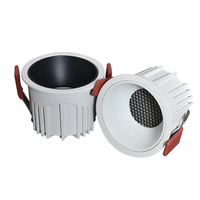 Spot encastré COB anti-éblouissement profond, dimmable, pour plafond, OEM, idéal pour hôtels, maisons et cuisines
