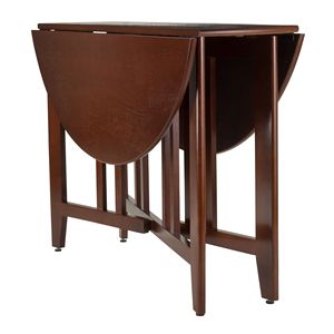 DB Alamo 42\" Round Wood Top Double <b>Drop</b> Leaf Dinng Table Set Extendable for Home <b>Bar</b> or Office Use - Product Image 3