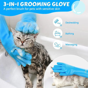 Gants de toilettage pour animaux de compagnie, embouts en silicone, résistants à <span class=keywords><strong>la</strong></span> chaleur, faciles à utiliser pour les chiens, les chats et plus encore - Product Image 3