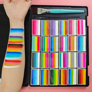 Juego <span class=keywords><strong>de</strong></span> Pintura Facial Profesional a Base <span class=keywords><strong>de</strong></span> Agua <span class=keywords><strong>para</strong></span> Niños, Seguro y Vegano, Suministros <span class=keywords><strong>de</strong></span> Pintura Corporal, Pastel Arcoíris Dividido, Oferta <span class=keywords><strong>de</strong></span> Navidad - Product Image 1