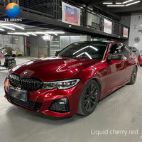 Film de protection de véhicule PET Mercury Red Liquid Metallic Red, vinyle pour enveloppement de voiture sans bulles d'air