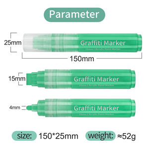 Marqueurs de graffiti noir/blanc/or/argent, marqueurs de peinture acrylique jumbo 15 mm à pointe <span class=keywords><strong>feutre</strong></span>, stylos de peinture acrylique à base d'eau - Product Image 3