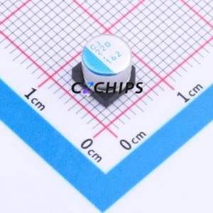 ตัวเก็บประจุแบบแข็ง PCJ0J221MCL1GS ชนิด SMD, ขนาด D6.3xL6 มม. ( ความจุ: 220uF ) ( ความแม่นยำ: 20% แรงดันไฟฟ้าที่กำหนด: 6.3V ) - Product Image 1