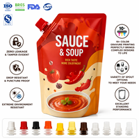 Sachets Doypack à bec verseur personnalisés, résistants aux perforations, pour miel, sirop, pâte de sésame, beurre de cacahuète, sauces et aliments liquides