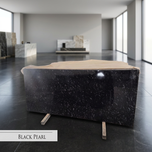 Granite Lapotra Perle Noire, finition polie moderne, durable, flammé, brossé, taille personnalisée, revêtement de sol extérieur, garantie à vie - Product Image 1